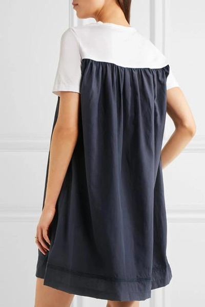 Shop Clu Silk-blend And Cotton-jersey Mini Dress