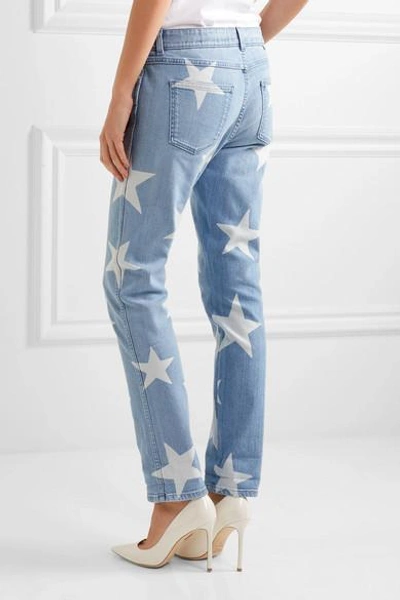 Shop Stella Mccartney The Skinny Printed Boyfriend Jeans In Light Denim