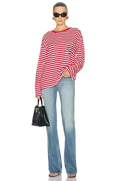 Bode Rib Stripe Horseshoe Long Sleeve Tee In Multi