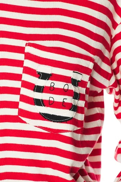 Bode Rib Stripe Horseshoe Long Sleeve Tee In Multi