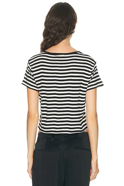 Bode Rib Stripe Heart Tee In Black