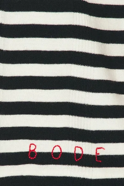 Bode Rib Stripe Heart Tee In Black