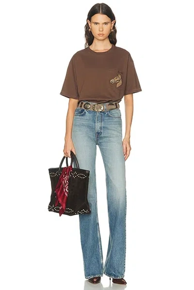 Bode Sequin Pony Tee In Brown
