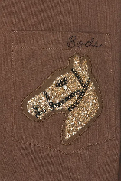 Bode Sequin Pony Tee In Brown
