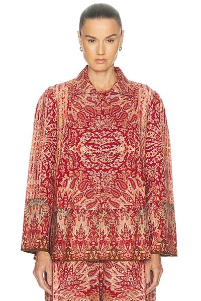 Bode Arrowleaf Blouse In Red