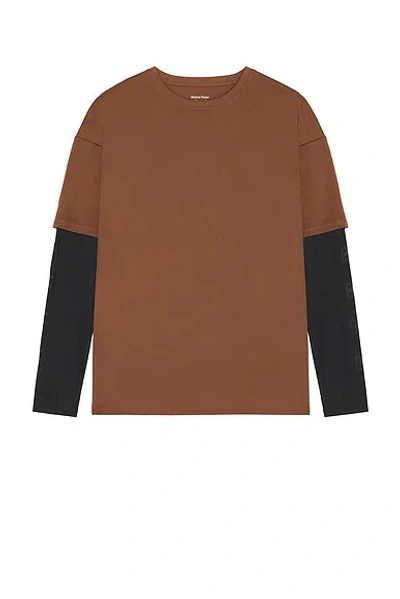 District Vision Compression Boxy Training Tee In Brown