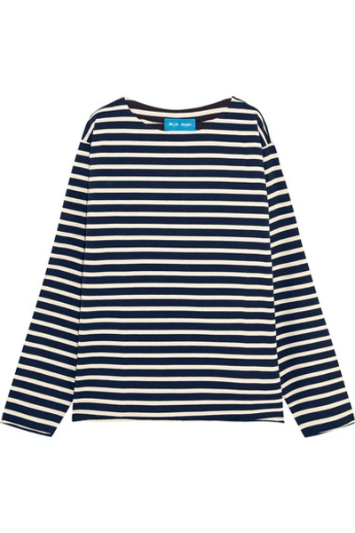 Shop M.i.h. Jeans Mariniere Striped Cotton-jersey Top In Navy