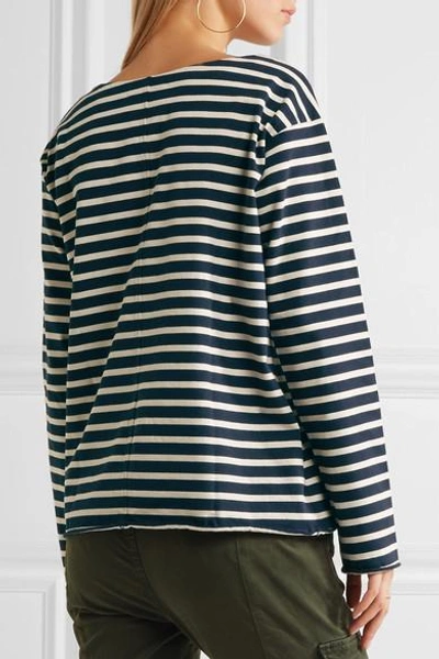 Shop M.i.h. Jeans Mariniere Striped Cotton-jersey Top In Navy