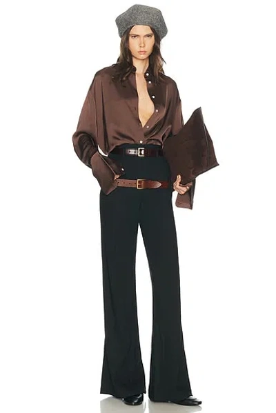 Helsa Wool Blend Double Loop Trousers In Black