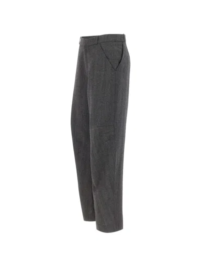 Coperni Herringbone-pattern Trousers In Gray
