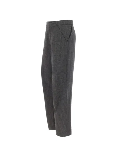 Coperni Herringbone-pattern Trousers In Gray