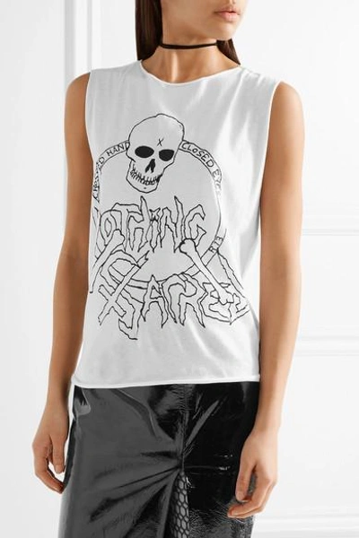 Shop R13 Nothing Sacred Printed Cotton And Cashmere-blend Jersey Tank