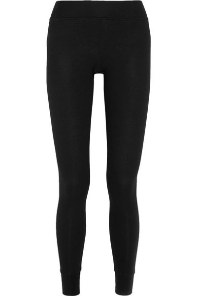 Shop Atm Anthony Thomas Melillo Ribbed Stretch-micro Modal Leggings In Black