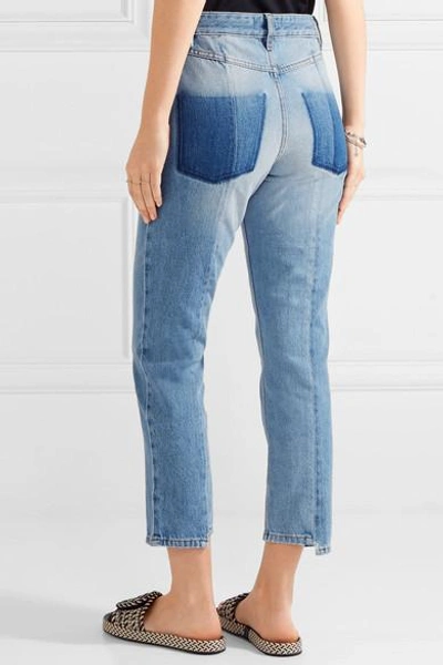 Shop Isabel Marant Étoile Clancy Cropped High-rise Straight-leg Jeans In Light Denim