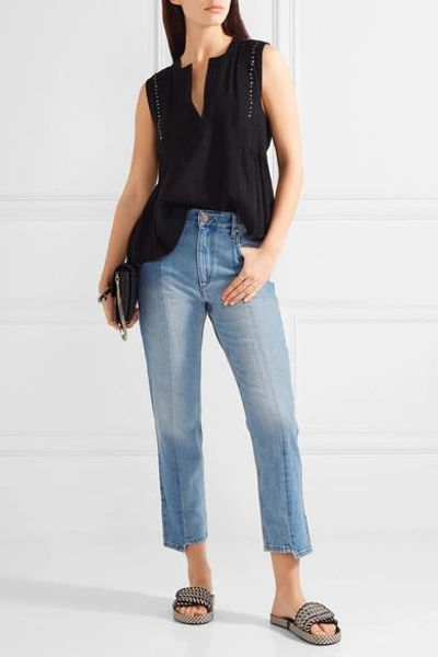 Shop Isabel Marant Étoile Clancy Cropped High-rise Straight-leg Jeans In Light Denim