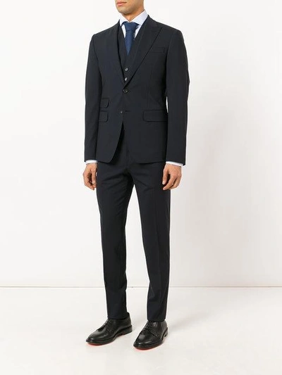 Shop Dsquared2 London Three-piece Suit In Blue