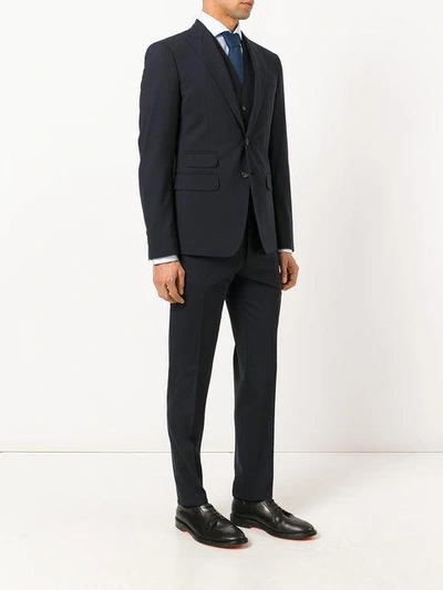 Shop Dsquared2 London Three-piece Suit In Blue