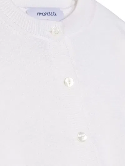 Simonetta Mini Knit Cardigan For Girls In White