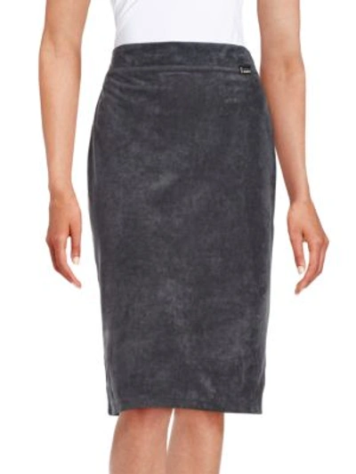 Calvin Klein Collection Faux-suede Skirt In Black