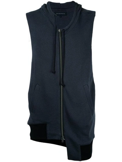 Ann Demeulemeester Asymmetric Zipped Hoodie In Grey