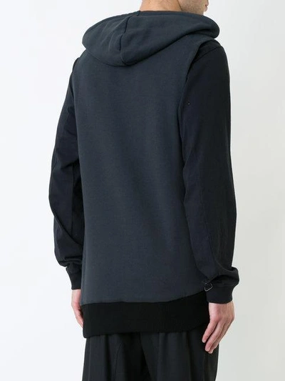 Shop Ann Demeulemeester Asymmetric Zipped Hoodie In Grey