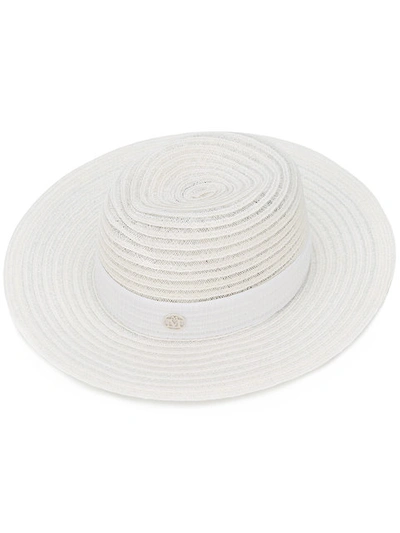 Shop Maison Michel Panama Hat - White