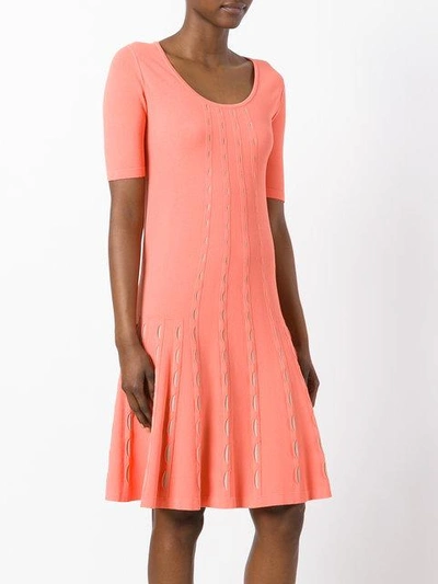 Shop D-exterior D.exterior Knitted Flared Dress - Pink