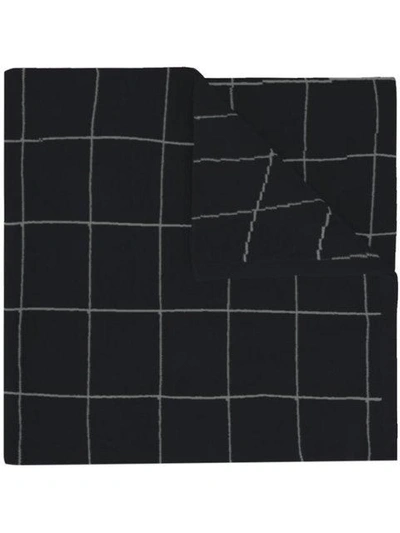 Shop Umd Cashmere Grid Knit Scarf - Black
