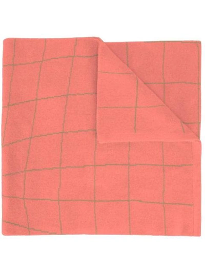 Shop Umd Cashmere Grid Knit Scarf - Pink