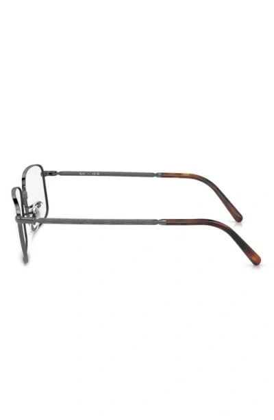Ray Ban Ray-ban 57mm Rectangular Optical Glasses In Silver