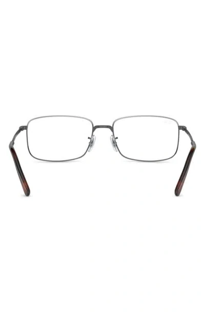 Ray Ban Ray-ban 57mm Rectangular Optical Glasses In Silver