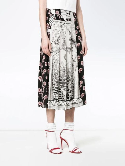 Shop Gucci Chariot Printed Midi Skirt
