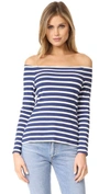 L AGENCE CYNTHIA LONG SLEEVE OFF SHOULDER TOP