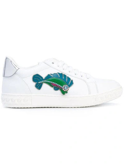 Shop Casadei Fish Appliqué Sneakers