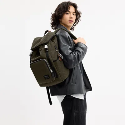 Coach Outlet Logan Backpack In Dark Moss