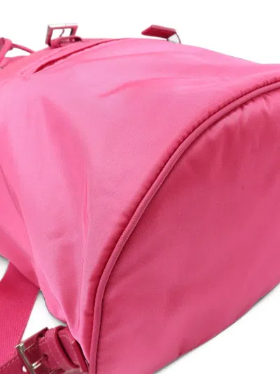 Pre-owned Prada Buckle-fastening Drawstring Backpack In Pink