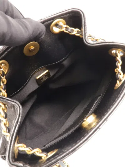 Chanel Cc Quilted Backpack In Black