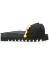 JOSHUA SANDERS pom pom ruffle slides,RUBBER100%