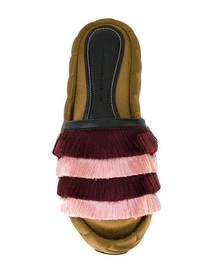 Shop Marco De Vincenzo Fringe Panel Slippers