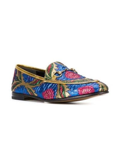 Shop Gucci Floral Jacquard Jordaan Loafers - Multicolour