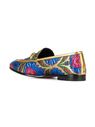 Shop Gucci Floral Jacquard Jordaan Loafers - Multicolour