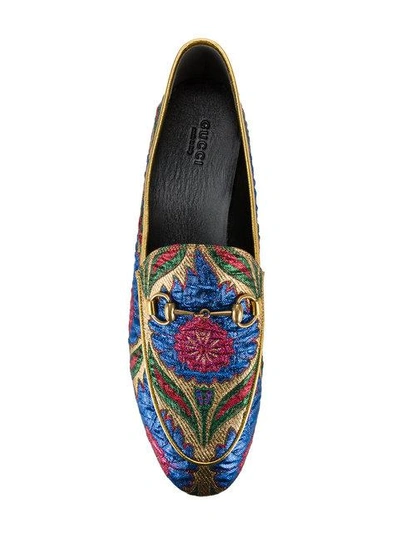 Shop Gucci Floral Jacquard Jordaan Loafers - Multicolour