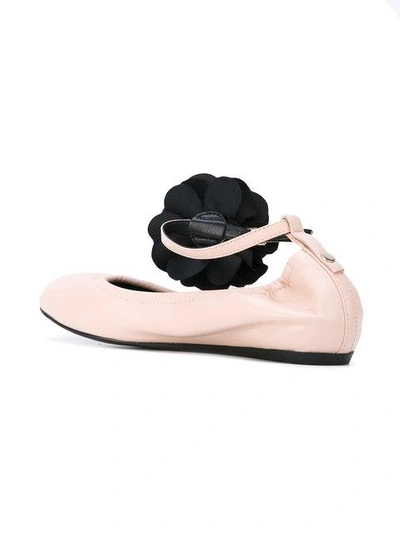 Shop Lanvin Floral Pin Ballerina Shoes