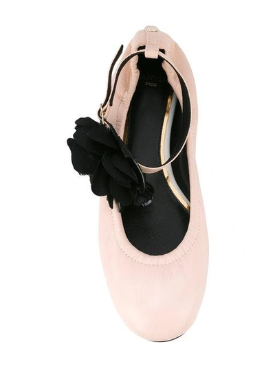Shop Lanvin Floral Pin Ballerina Shoes
