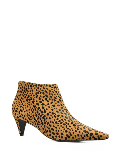 Black Suede Studio Kora Leopard-print Ankle Boots In Multi