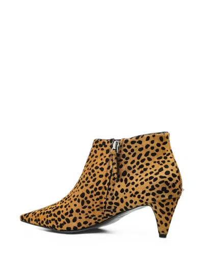 Black Suede Studio Kora Leopard-print Ankle Boots In Multi