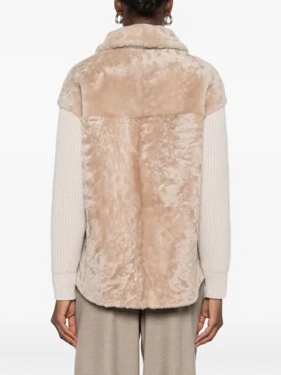 Fedeli Shearling-effect Button-up Jacket In Brown