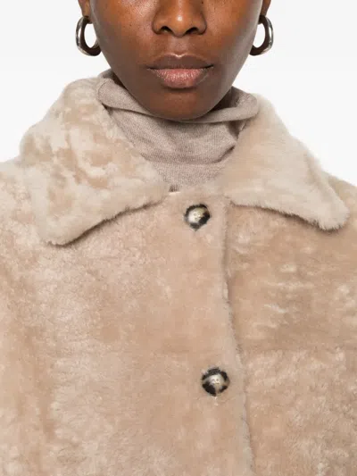 Fedeli Shearling-effect Button-up Jacket In Brown