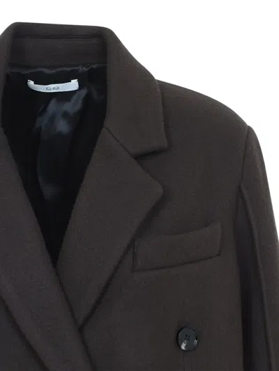Co Oversized Double-breasted Wool Jacket In Brown