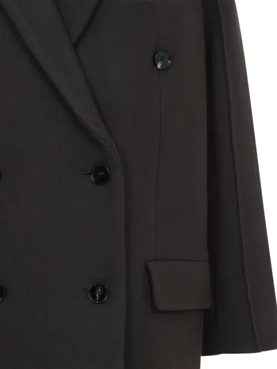 Co Oversized Double-breasted Wool Jacket In Brown